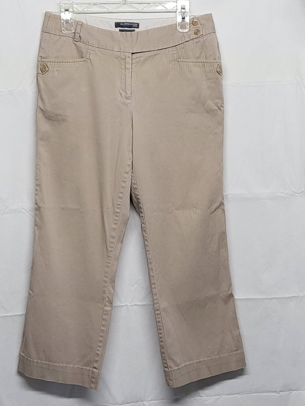 Vintage Hillard & Hanson Casual Womens Pants Ankle Size 10 Stretch Pocket Ribbed